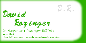 david rozinger business card